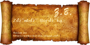 Zámbó Boróka névjegykártya